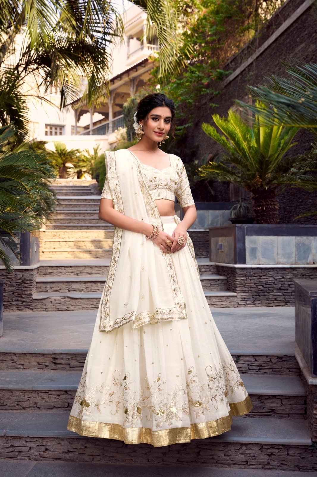 Lehenga Choli Silver Glosy