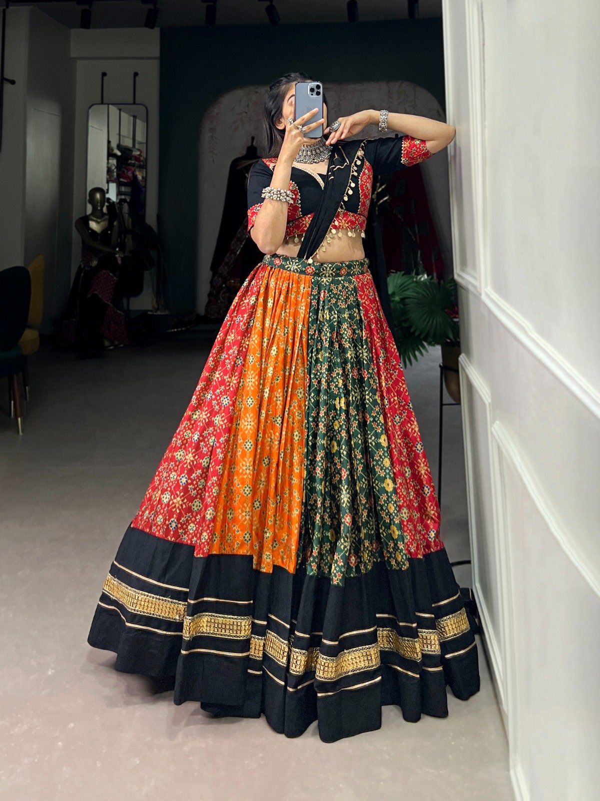 Navratri Lehenga Choli Dola Silk Nd Pure Cotton - Image 2